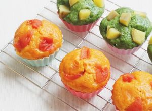 離乳食蒸しパン【ほうれん草&トマト】-レシピのメイン写真