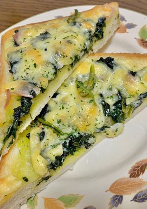 食パンアレンジ！チーズほうれん草パン-レシピのメイン写真
