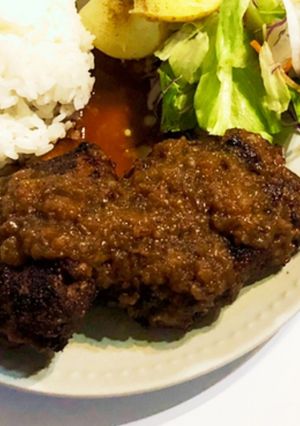 シンプルに！牛肉100%ハンバーグ-レシピのメイン写真