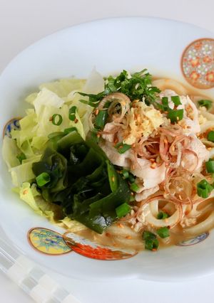ぶっかけ豚しゃぶゴマだれうどん。夏ごはん-レシピのメイン写真