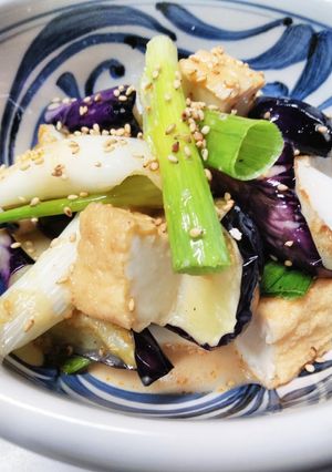 麺つゆ＋ごまドレ✿なすの揚げ浸し-レシピのメイン写真
