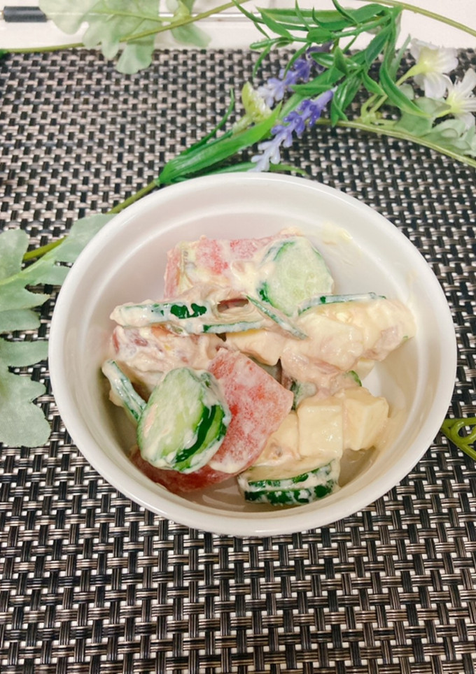 トマトときゅうりツナチーズマヨ和え-レシピのメイン写真