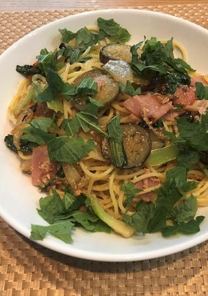 ナスとベーコンの明太パスタ-レシピのメイン写真