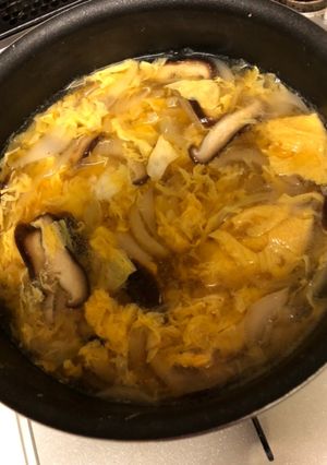 椎茸と玉ねぎの玉子スープ(醤油味)-レシピのメイン写真