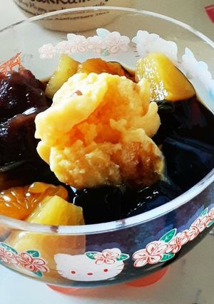 コ~ヒ~寒天マンゴーシャ~ベッドあんみつ-レシピのメイン写真