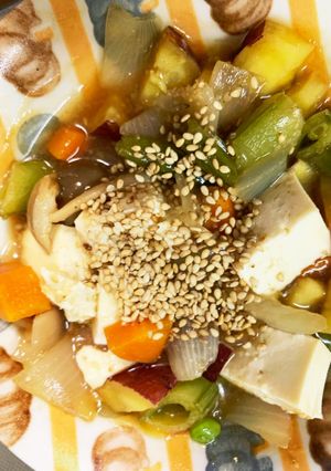 レンジ肉なし生姜塩酢タレ豆腐春雨炒め煮-レシピのメイン写真