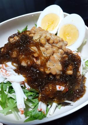 【簡単】納豆ともずく酢のダイエットサラダ-レシピのメイン写真