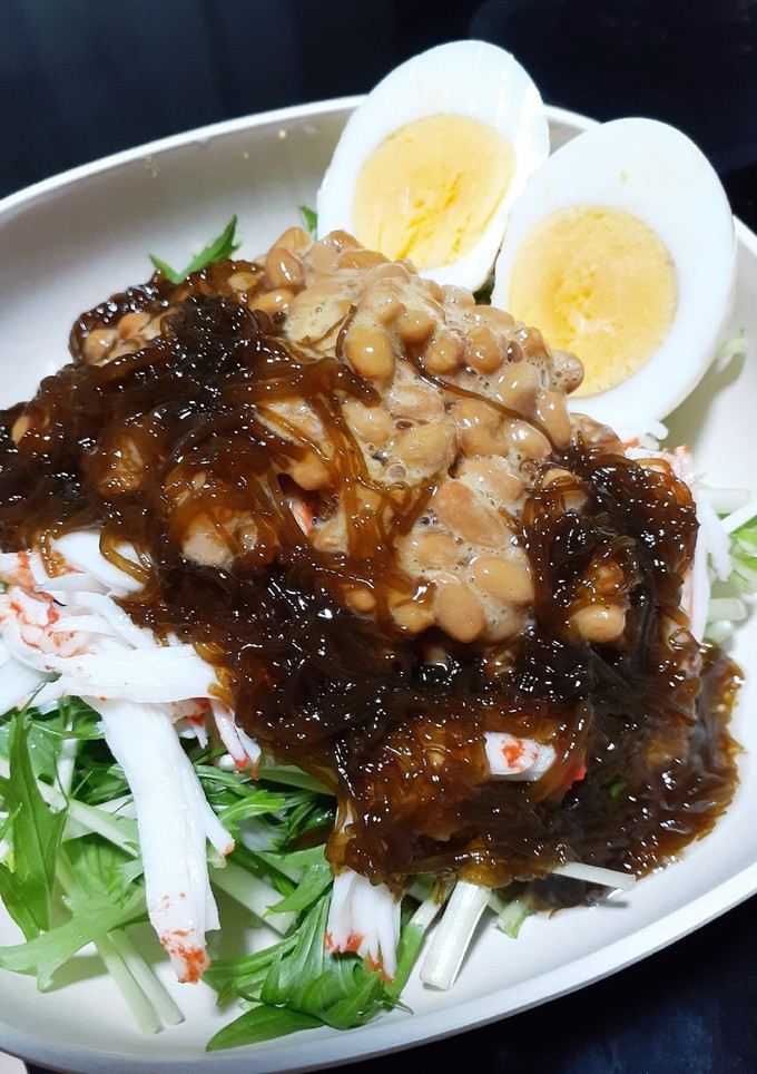 【簡単】納豆ともずく酢のダイエットサラダ-レシピのメイン写真