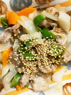 全てレンジ大根豚こま梅ポン青椒肉絲風-レシピのメイン写真