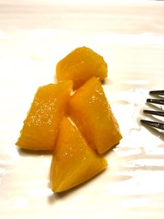 黄桃の缶づめのデザート 高フォド-レシピのメイン写真