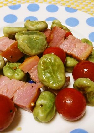 美味しい♡そら豆とベーコンのにんにく炒め-レシピのメイン写真