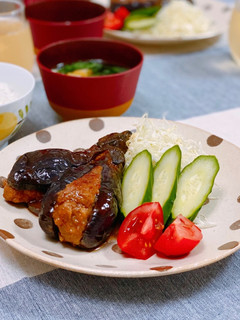 茄子のつくねはさみ照り煮-レシピのメイン写真