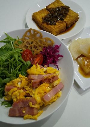 ベーコン卵炒め ふろふき大根-レシピのメイン写真