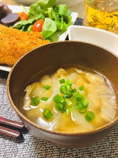 白菜と油揚げのお味噌汁・お揚げさん-レシピのメイン写真