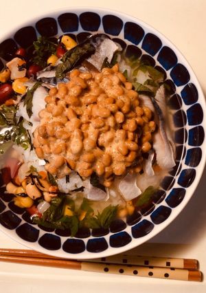 消化にいい！　〆さば納豆ガッ茶漬け-レシピのメイン写真