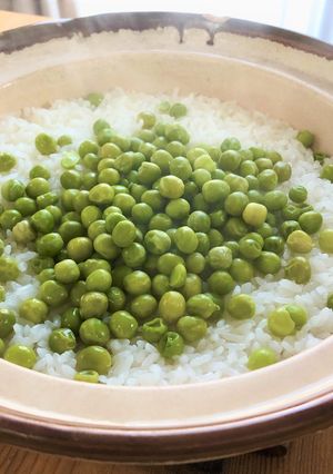 冷凍グリーンピース!土鍋で炊きおこわ-レシピのメイン写真