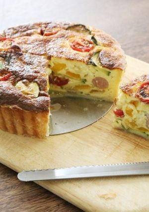夏野菜たっぷり　厚焼きキッシュ-レシピのメイン写真
