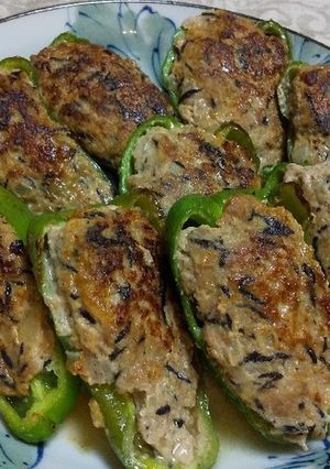 ひじき入り☆ピーマンの肉詰め☘️-レシピのメイン写真