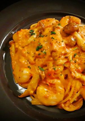 エビときのこのトマトクリームパスタ-レシピのメイン写真