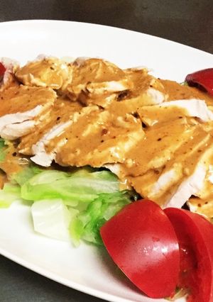 ゆで鶏胸肉のスパイシーマヨ-レシピのメイン写真