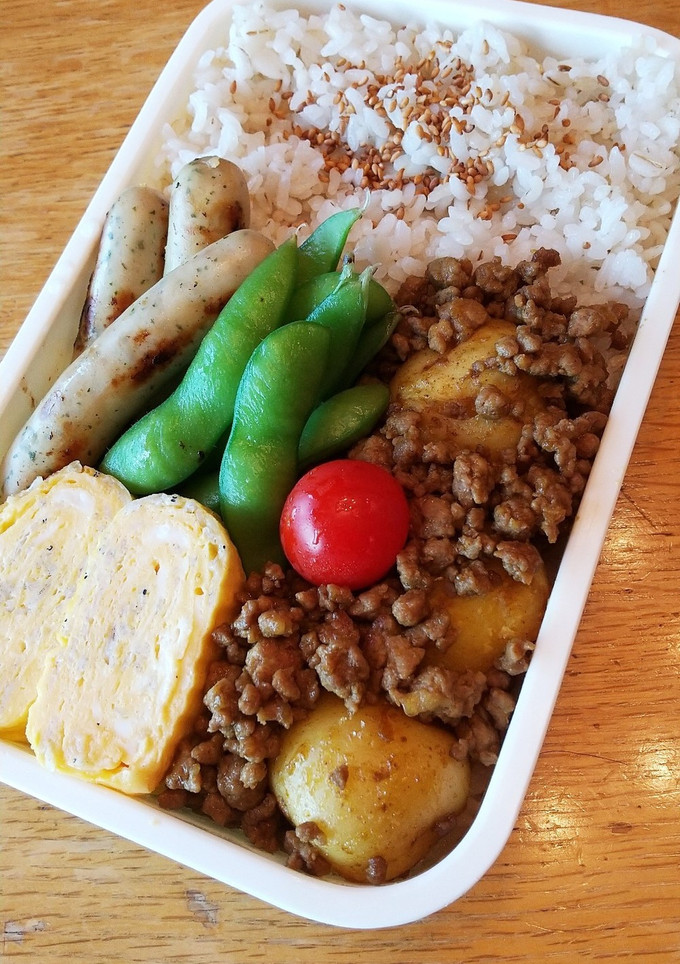 お弁当(6/11)新じゃがと挽肉の炒め物-レシピのメイン写真
