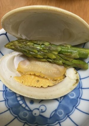 日本酒に♩ホンビノスとアスパラの酒蒸し-レシピのメイン写真