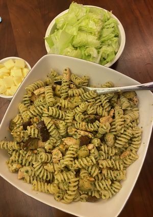 茄子と鶏肉のバジルパスタ(フジッリ)-レシピのメイン写真