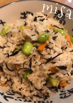炊飯器☆de☆枝豆&ひじきのおこわ☆-レシピのメイン写真