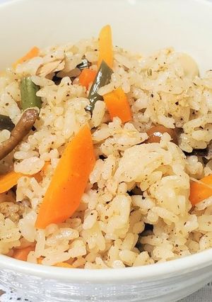 ツナ山菜炊込みご飯【本クエだし】：よか魚-レシピのメイン写真