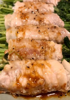 豆苗の肉巻き〜にんにく醤油ソース〜-レシピのメイン写真
