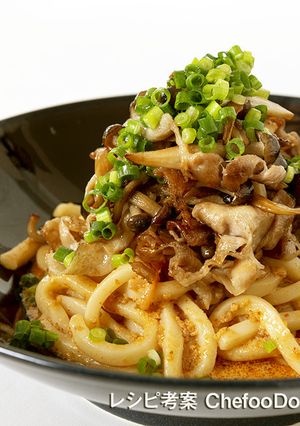 キノコの担々和え うどん-レシピのメイン写真