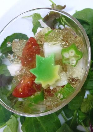 生麩レシピ　夏野菜とかえで麸の和風ジュレ-レシピのメイン写真