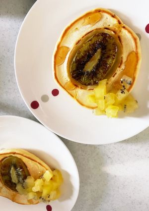 ダブルキウイ♡パンケーキ-レシピのメイン写真