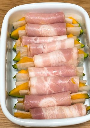 大根とかぼちゃのベーコン巻き-レシピのメイン写真