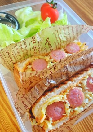 キャベツとウィンナーのホットサンド-レシピのメイン写真