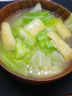 糸島鯛液みそ 油揚げとキャベツのみそ汁 -レシピのメイン写真