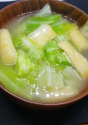 糸島鯛液みそ 油揚げとキャベツのみそ汁 -レシピのメイン写真