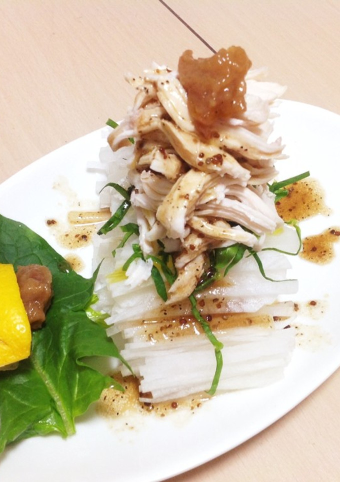 時短簡単美味しい♪大根と鶏胸肉の梅和え-レシピのメイン写真