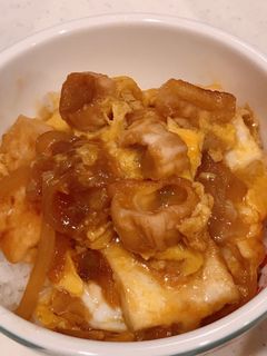 親子丼風、味染み、お麩と豆腐の玉子とじ丼-レシピのメイン写真