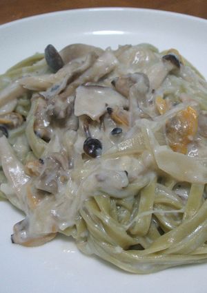 アサリときのこのクリームパスタ-レシピのメイン写真