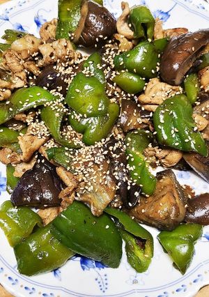 すき焼きのタレで♪ピーマンとなすの炒め物-レシピのメイン写真