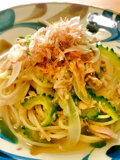 ワンポット ゴーヤとツナの和風パスタ-レシピのメイン写真