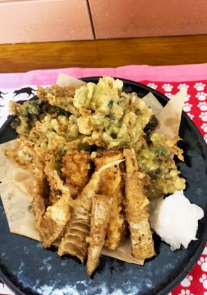 旬の破竹と山蕗の天ぷら♡胡麻油でサクサク-レシピのメイン写真
