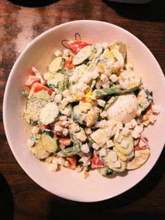 いんげん&トマト、胡瓜煮卵山葵マヨサラダ-レシピのメイン写真