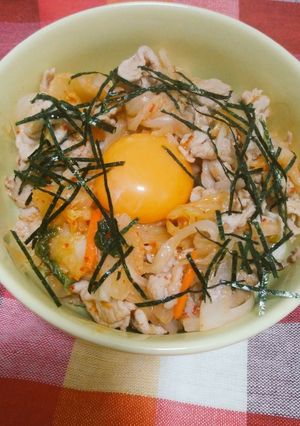 レンジで簡単☆豚キムチ丼-レシピのメイン写真