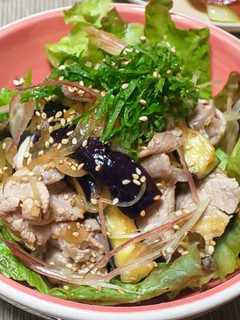 レンジ蒸しなすと豚しゃぶのさっぱりサラダ-レシピのメイン写真