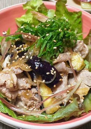 レンジ蒸しなすと豚しゃぶのさっぱりサラダ-レシピのメイン写真