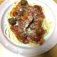 ミートボールとナスのトマトソースパスタ