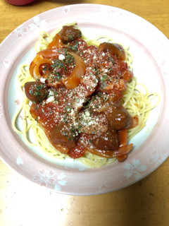 ミートボールとナスのトマトソースパスタ-レシピのメイン写真