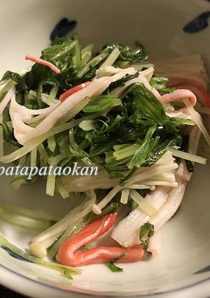 水菜とカニカマのポン酢ゴマ和え-レシピのメイン写真